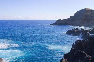 Fototapeta na wymiar Panoramic view of the Atlantic Ocean from a cliff (Madeira, Portugal, Europe)