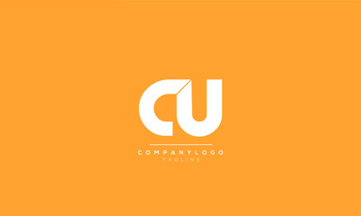 CU UC C U Letter Logo Alphabet Design Template Vector