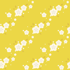 シームレスパターン＿地味な和風花柄