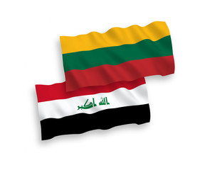 Flags of Lithuania and Iraq on a white background