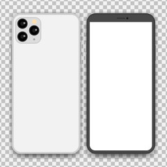 Phones placed separately with backgrounds, vector.