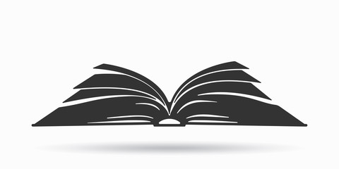 Open book icon. Book icon isolated on white background. Vector
