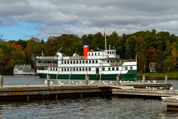 Fototapeta premium Restored steam ship in Muskoka Lake