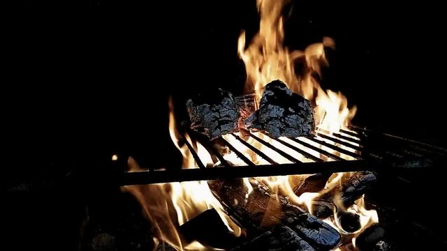 Barbecue grill fire color