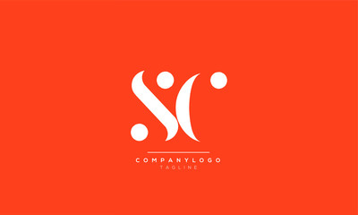 SC CS S C Letter Logo Alphabet Design Template Vector - obrazy, fototapety, plakaty