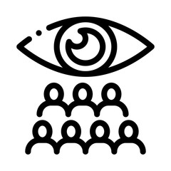 watching team of people icon vector. watching team of people sign. isolated contour symbol illustration