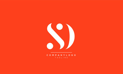 SD DS S D Letter Logo Alphabet Design Template Vector