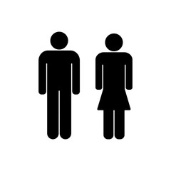 Man and woman sign vector icon in flat style