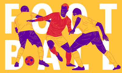 Illustration of soccer player in action. Isolate background.