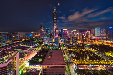 Obraz premium night view of futian, shenzhen
