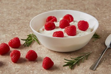 raspberries in a bowl