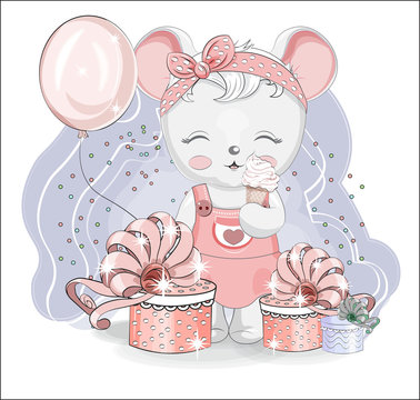little mouse birthday card