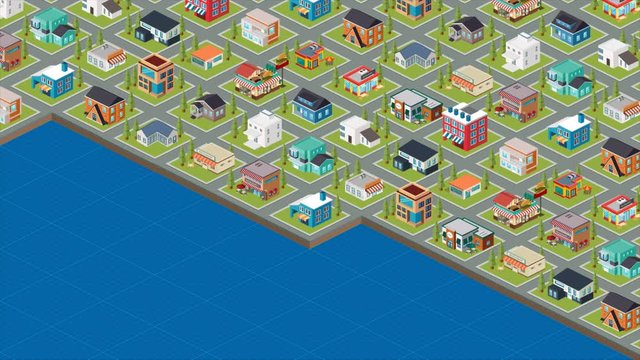 isometric city map