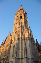Fototapeta na wymiar St. Matthias Church in Budapest. Hungary. One of the main temple in Hungary. Traveling and visit Budapest concept.