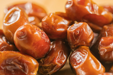 date fruits on wooden table
