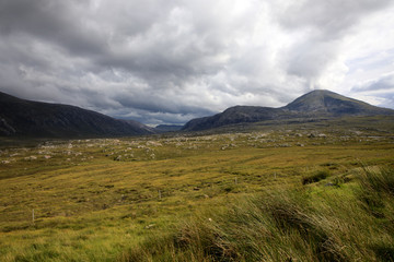 Obraz premium Scotland, UK - August 11, 2018: Typical landscape of Scotland, Scotland, Highlands, United Kingdom