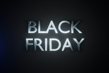 3D Illustration of the words Black Friday in metal letters