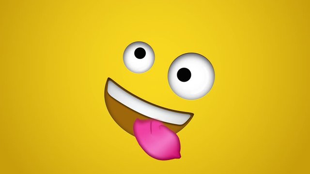 Animated colorful looping zany face emoji background for apps or ad commercial. Bringing life to your screen. Fun character motion graphic design.