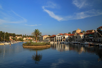 Obraz premium Stare Miasto Vrboska, wyspa Hvar, Chorwacja