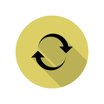 recycling symbol long shadow icon. Simple glyph, flat vector of web icons for ui and ux, website or mobile application