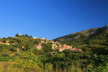 Fototapeta na wymiar Landscape of Vrisnik village on Hvar Island, Croatia
