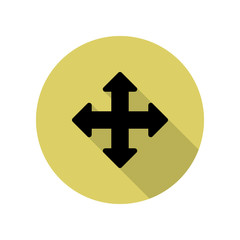 arrows on the cross long shadow icon. Simple glyph, flat vector of web icons for ui and ux, website or mobile application