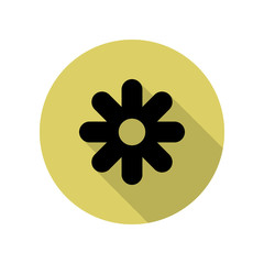 flower long shadow icon. Simple glyph, flat vector of web icons for ui and ux, website or mobile application