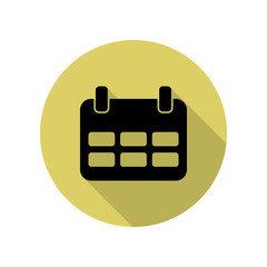 the calendar long shadow icon. Simple glyph, flat vector of web icons for ui and ux, website or mobile application