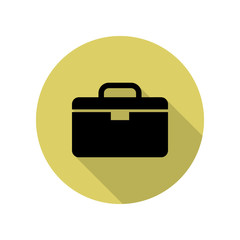 a bag long shadow icon. Simple glyph, flat vector of web icons for ui and ux, website or mobile application