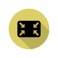 arrows in a rectangle long shadow icon. Simple glyph, flat vector of web icons for ui and ux, website or mobile application