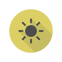 sun with a plus long shadow icon. Simple glyph, flat vector of web icons for ui and ux, website or mobile application