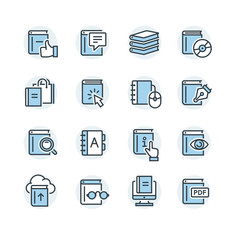 Set of book vector icons