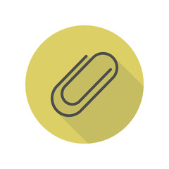 clip long shadow icon. Simple glyph, flat vector of web icons for ui and ux, website or mobile application