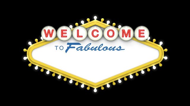 Welcome to Fabulous sign in classic retro las vegas style design . 3D Render