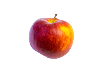 Red-yellow apple on a white background isolate