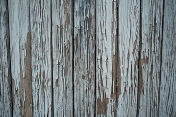 Bright wooden fence of separate wooden bars