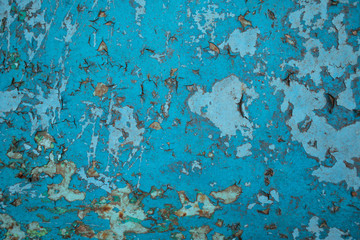 A blue metal texture about corrosion traces on the surface