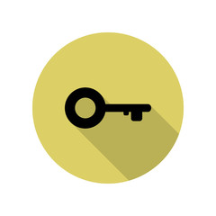 key long shadow icon. Simple glyph, flat vector of web icons for ui and ux, website or mobile application