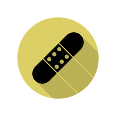 patch long shadow icon. Simple glyph, flat vector of web icons for ui and ux, website or mobile application