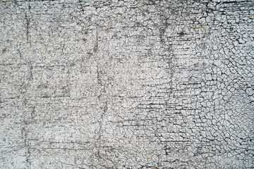 Old, vintage white paint with cracks on the surface