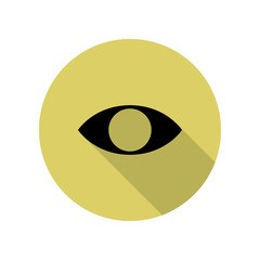 eye long shadow icon. Simple glyph, flat vector of web icons for ui and ux, website or mobile application