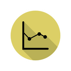 diagram long shadow icon. Simple glyph, flat vector of web icons for ui and ux, website or mobile application