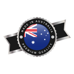 Made in australia emble badge label illustration template design