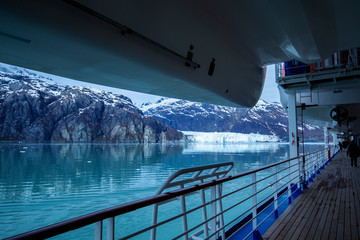 Cruise ship sailing in Glacier Bay National Park, Alaska