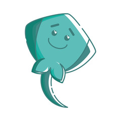 Isolated stingray in linear style.