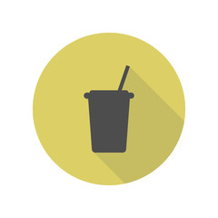 cup of drinks long shadow icon. Simple glyph, flat vector of web icons for ui and ux, website or mobile application