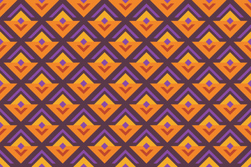 Geometric seamless retro pattern, abstract sprout or flower. Stock illustration for web, print, background and wallpaper, scrapbooking and wrapping paper.