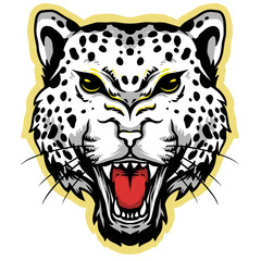 leopard head vector logo mascot design