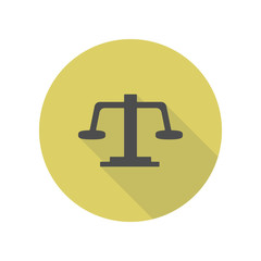 Libra long shadow icon. Simple glyph, flat vector of web icons for ui and ux, website or mobile application