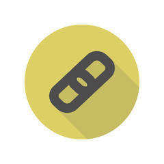 attach sign long shadow icon. Simple glyph, flat vector of web icons for ui and ux, website or mobile application